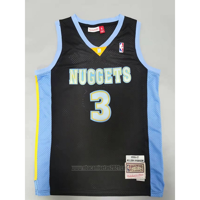 Camiseta Denver Nuggets Allen Iverson #3 Mitchell & Ness 2006-07 Negro
